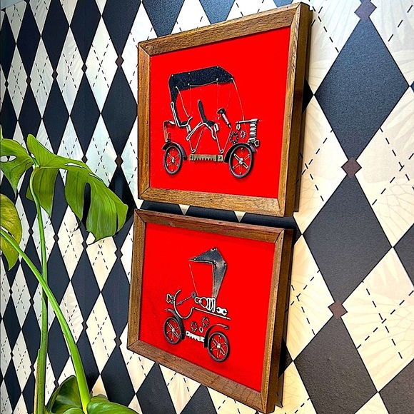 Vintage Steampunk Wall Art | Red Velvet Background | Industrial Chic Steampunk - Picture 12 of 12